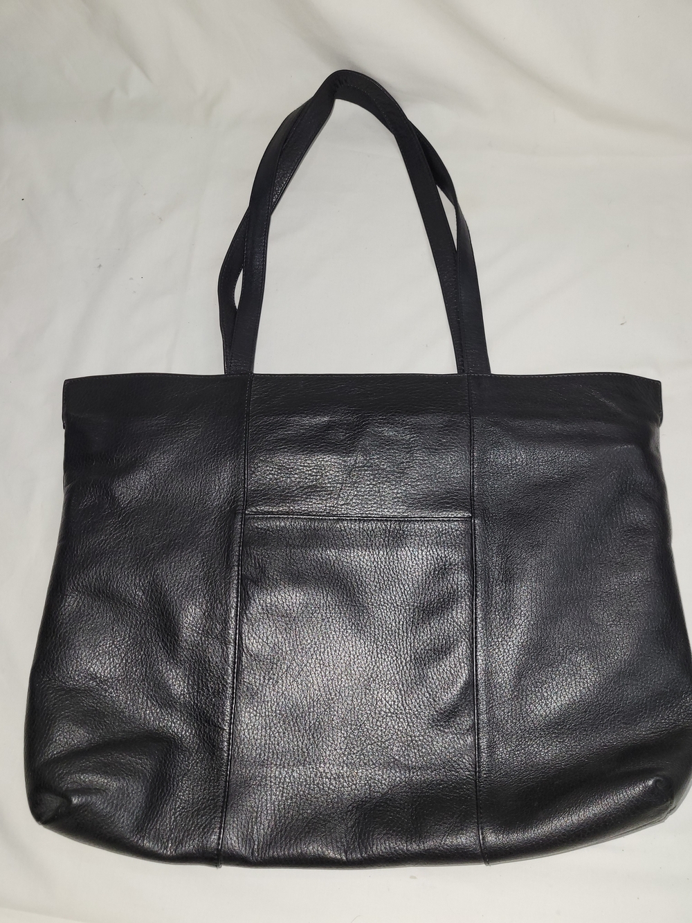 Nordstrom Classic Black Leather Tote Bag. All Leather Interior